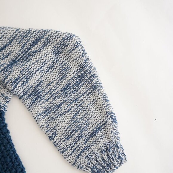 Vintage '80S Street Scenes Blue Black Geometric Fisherman Eclectic Sweater XL - Picture 4 of 9